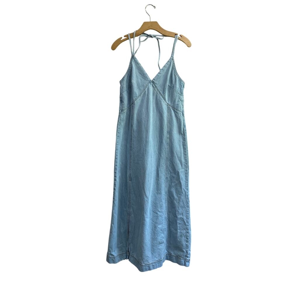 Universal Thread Chambray Denim Maxi Dress Cotton Minimalist XS